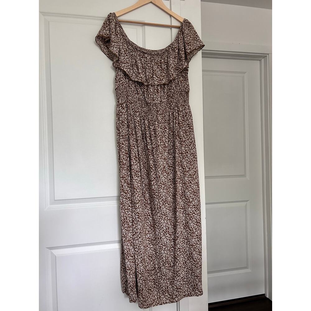 Old Navy Resort Euro Summer Flowy Western Smocked Preppy Maxi Dress Women's 2x - Picture 2 of 8